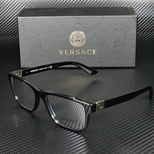 Versace Gold Trim Black 55mm Men's Eyeglasses